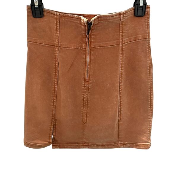 Free people Modern Femme Denim Mini Skirt- Rust Women's Size Small - Picture 4 of 4